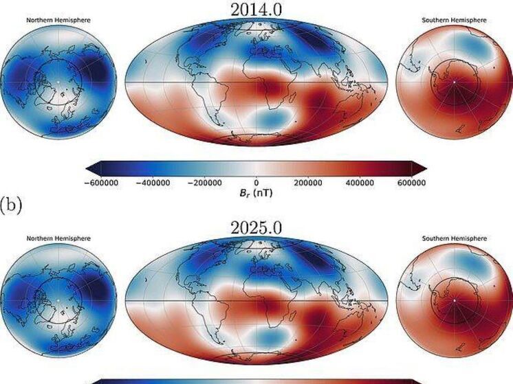 Аномальная зона на планете Земля медленно смещается на запад